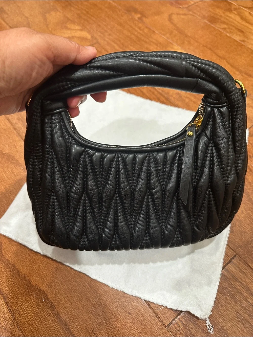 Quilted Black small hobo Bag
